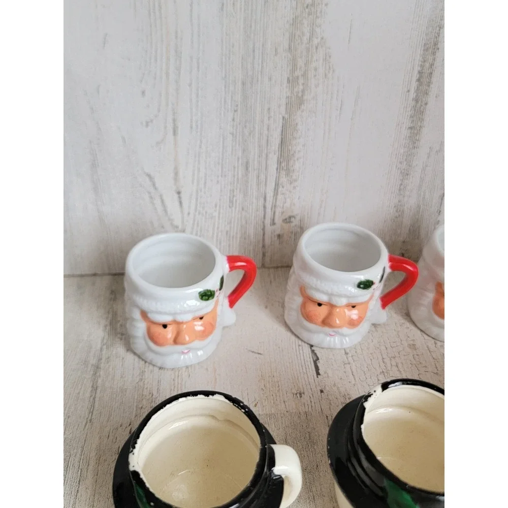 Ceramic Santa Claus mini mug cup snowman Xmas set home kitchen